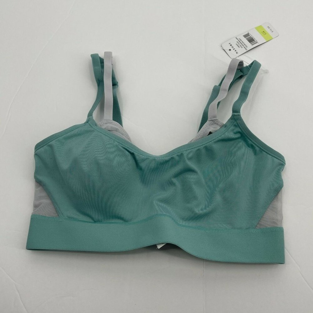 Natori Gravity Bra 32B Womens Aquamarine Mink Sports Underwire Bra Athletic